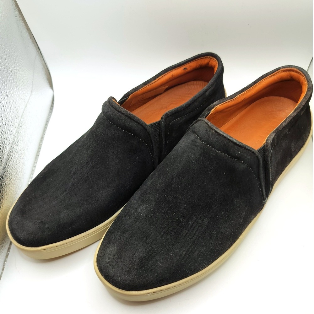 Rag & Bone Suede Leather Slip On Sneakers Black Minimalist Platform Sole